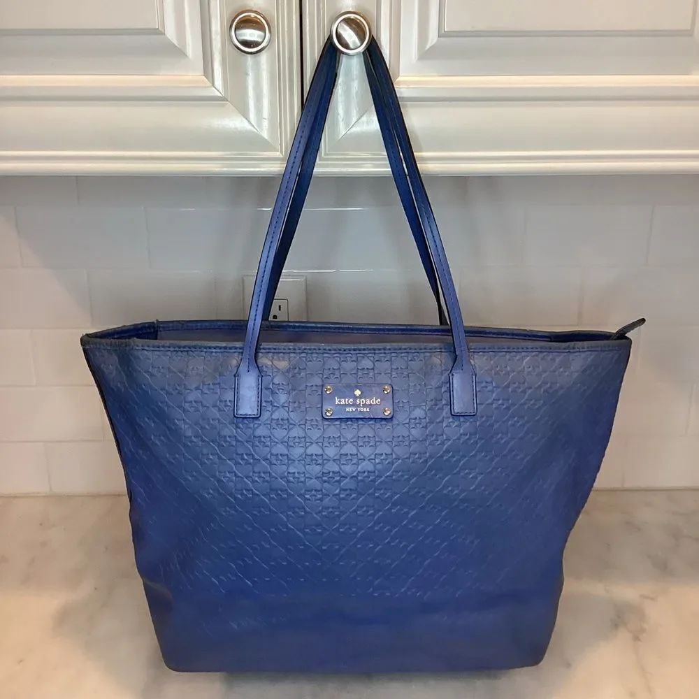 Kate Spade Purse handbag Leather New York Penn Place Margareta Blue Tote